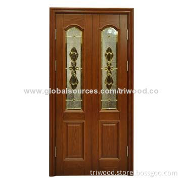 Interior wooden door, laminated timber material with natural wood veneer and Eco-friendly paint